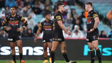 SYDNEY, AUSTRALIA - OCTOBER 25:  Nathan Cleary of the Panthers looks on during the 2020 NRL Grand Final match between the Penrith Panthers and the Melbourne Storm at ANZ Stadium on October 25, 2020 in Sydney, Australia. (Photo by Cameron Spencer/Getty Images)