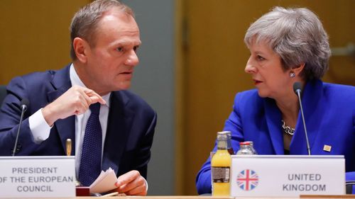 Theresa May and Donald Tusk.