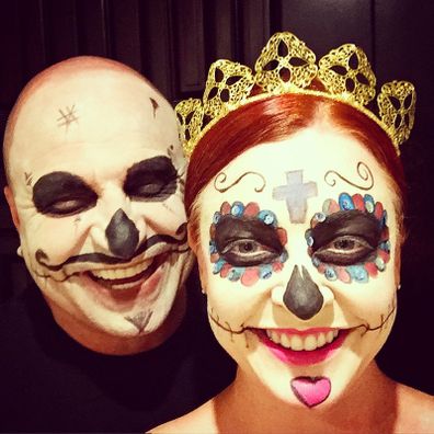 Shelly Horton and husband Darren Dia de los muertos day of the dead halloween