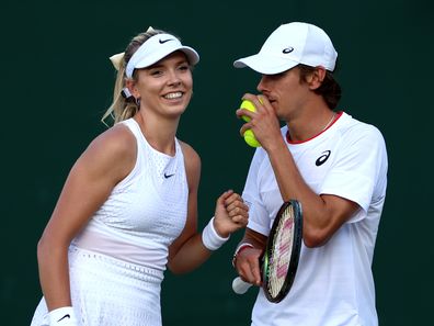 Katie Boulter of Great Britain and partner Alex de Minaur of Australia.