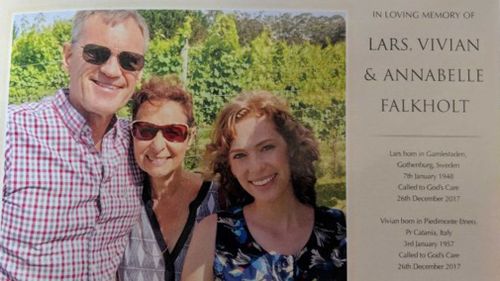 The funeral notice described Lars, Vivian and Annabelle as "dearly loved". (Supplied)