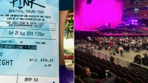 The ticket Marlena Katene paid for (left) and the place she was allowed to sit (right). 