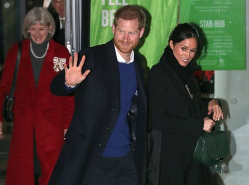 Prince Harry and Meghan Markle arrived to much fanfare in Wales. (AAP)