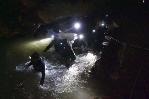 Heavy rains are approaching the Thailand caves where eight boys remain trapped. Picture: Supplied