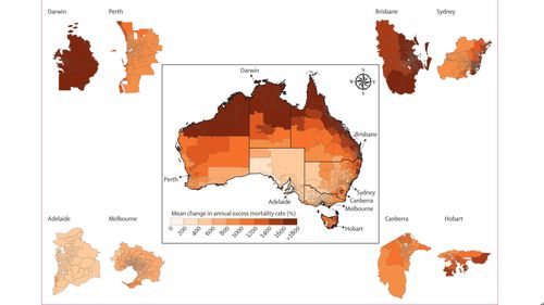 Como se espera que as mortes relacionadas com as ondas de calor mudem com as alterações climáticas.