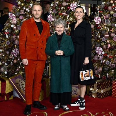 LONDON, ENGLAND - NOVEMBER 28: (L-R) Sam Phillips, Imelda Staunton and Bessie Carter attend the Warner Bros. Pictures  world premiere of "Wonka" at The Royal Festival Hall on November 28, 2023 in London, England. (Photo by Gareth Cattermole/Getty Images for Warner Bros. Pictures)