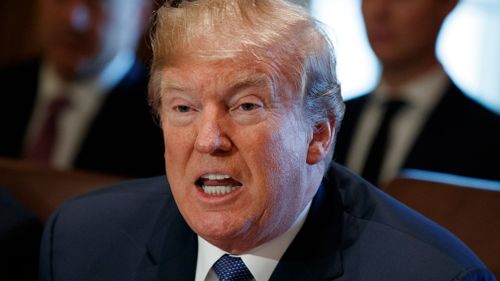 President Donald Trump speaks during a cabinet meeting at the White House on November 1. (AP)