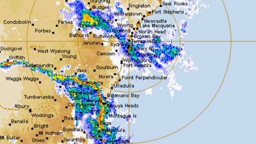 Rain is falling on much of the NSW coast as large parts of the state brace for a severe thunderstorm.