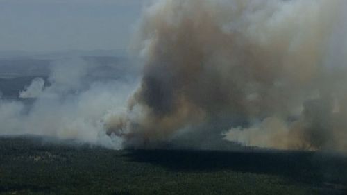 Easing conditions help fire crews battling Lone Pine bushfire, warning downgraded