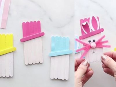 Popsicle Stick Easter Bunnies