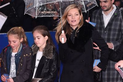 Supermodel Kate Moss brought along daughter Lila Grace, 12, and a friend.