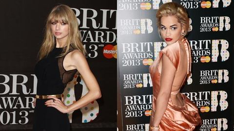 2013 Brit Awards red carpet: Taylor Swift and Harry Styles play 'dodge the ex', stars wear bizarre scrunchy-bum dresses