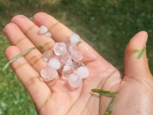 Thunderstorms struck Sydney on Monday afternoon, with lightning strikes causing massive hailstorms to hit homes in the west of the city.