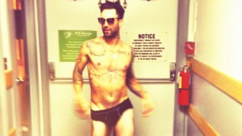 Adam Levine Naked Porn - WATCH: Adam Levine strips down for fiancÃ©e in '70s porn' pic ...