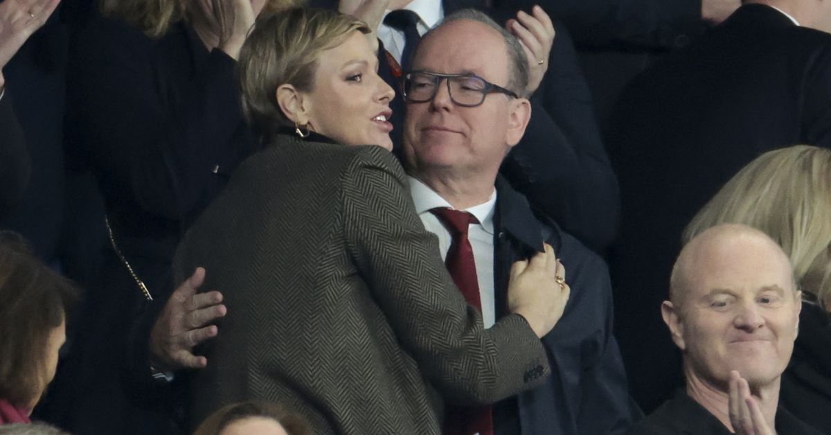 Princess Charlene and Prince Albert spotted sharing rare PDA at Rugby