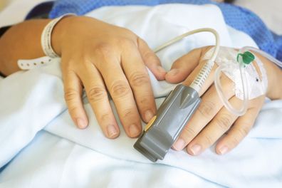 Woman receiving chemotherapy