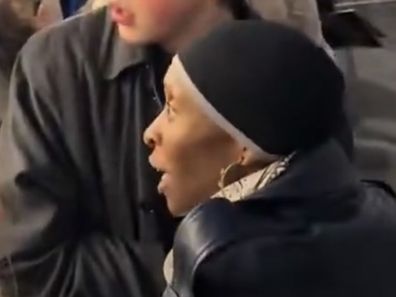 Wicked star Cynthia Erivo calms an agitated fan in London in March 2026.