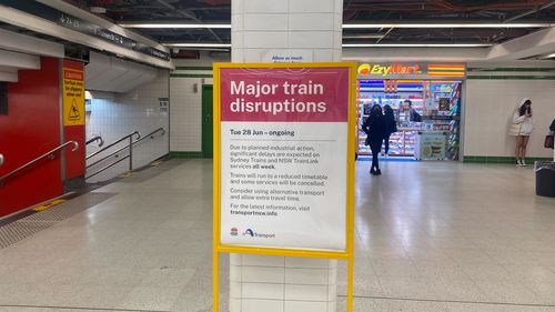 Major train disruptions across Sydney as union strikes.