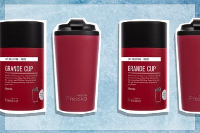 9PR: Fressko Grande 16oz Reusable Coffee Cup in Rouge Red.