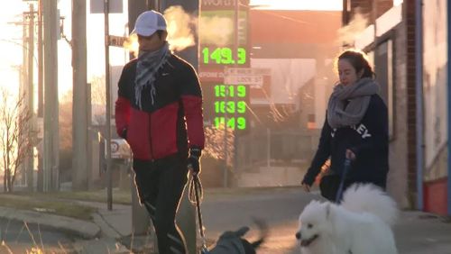 The cold front is expected to continue until at least tomorrow, from when temperatures are expected to rise slightly. Picture: 9NEWS.