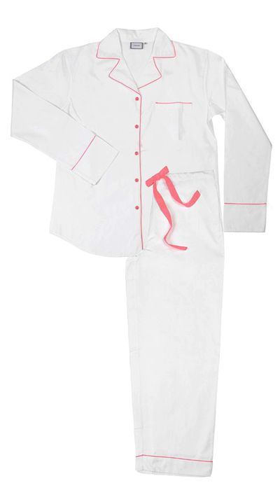 <p><a href="http://www.poplin.co.uk/shop/pink-neon-classic.html">Pink Neon Classic Pyjama, approx. $222, Poplin</a></p>