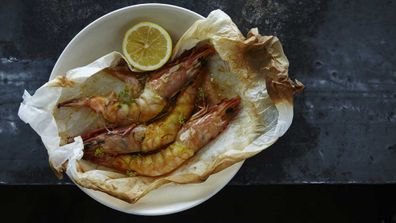 Nomad's saffron prawns