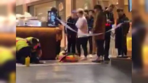 Shoppers watched on in horror as the violence broke out. Picture: 9NEWS