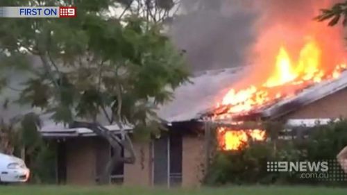 Fire crews were unable to save the house, which was destroyed in minutes. (9NEWS)