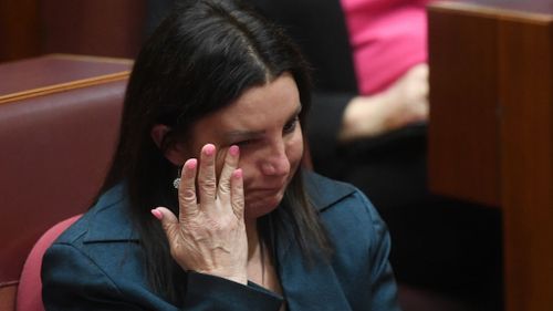 Ms Lambie made an emotional address to parliament after her dual citizenship was confirmed (Image: AAP)