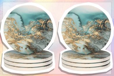 Lahome Marble Pattern Coasters set of 4