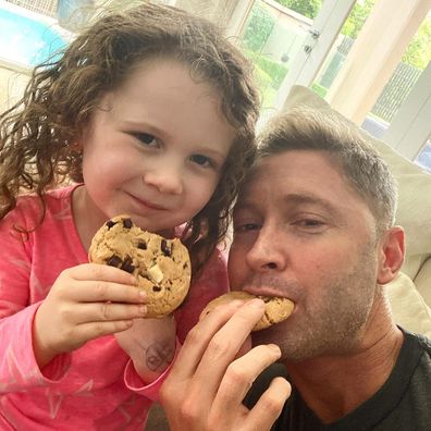 Michael Clarke poses with daughter Kelsey