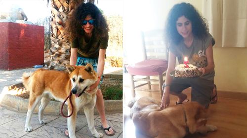 Maya and Ms Iniesta celebrate the dog's second birthday. (Facebook/GVA Departamento de Salud de Elda/Twitter/sandruski_5)