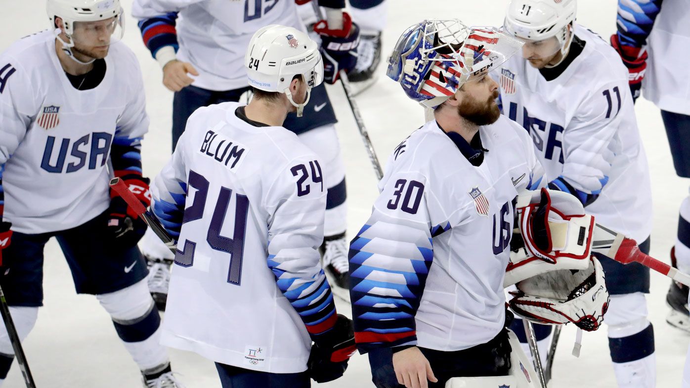 The US ice hockey team competes at the PyeongChang Winter Olympics. (AAP)