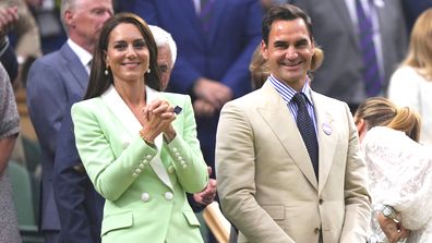 Britain&#x27;s Kate, Princess of Wales and Roger Federer