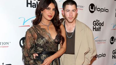 BEVERLY HILLS, CALIFORNIA - AUGUST 13: (L-R) Priyanka Chopra and Nick Jonas attend the Los Angeles Premiere of "The Good Half" at Saban Theater on August 13, 2024 in Beverly Hills, California. (Photo by Amy Sussman/Getty Images)