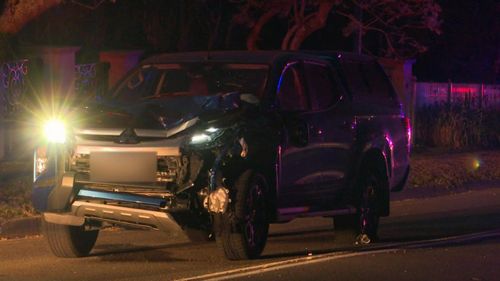 The Mitsubushi 4WD ute allegedly involved in the crash.