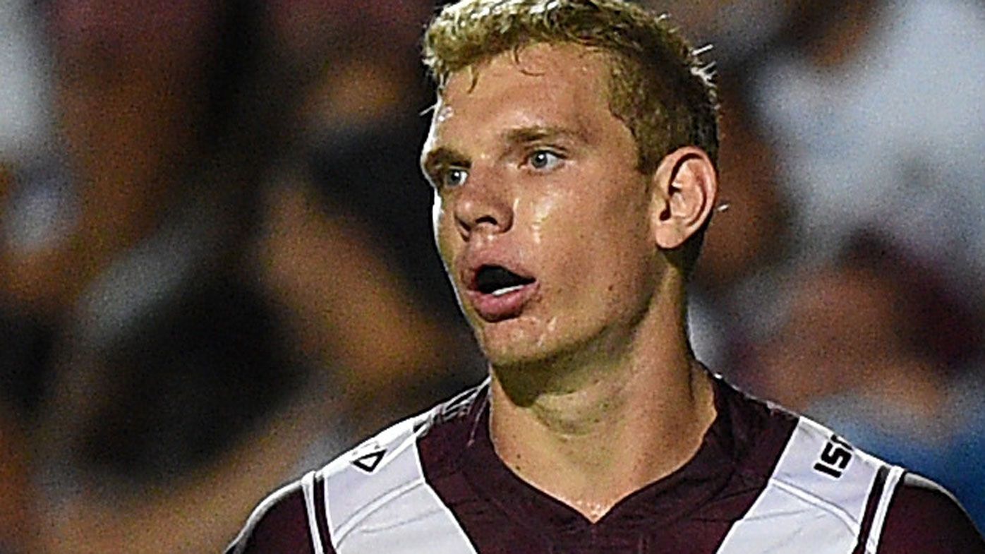Tom Trbojevic was one of few positives for Manly in the loss. (AAP)