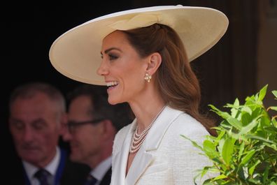 WINDSOR, ENGLAND - JUNE 16: Catherine, Princess of Wales attends the Order of the Garter service at St George's Chapel, Windsor Castle on June 16, 2025 in Windsor, England. (Photo by Yui Mok - WPA Pool/Getty Images)