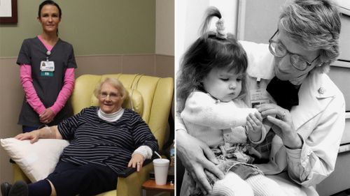 Elderly US woman receives treatment from nurse she looked after as a toddler