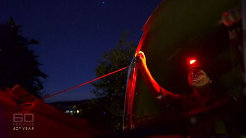 Mr Barry in his DIY observatory in Broken Hill.