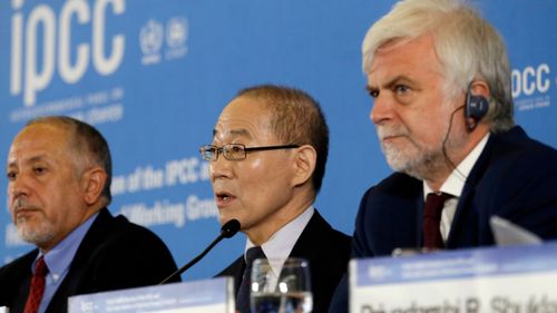 Members of the Intergovernmental Panel on Climate Change announce their report in South Korea.