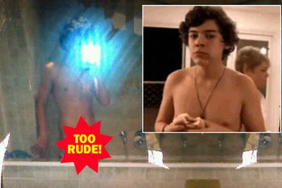 The One Direction cutie claimed the picture is a fake, but fans have pointed out that "nude Harry" is wearing real Harry's necklace, and the shower looks like the one in the <i>X Factor</i> house.