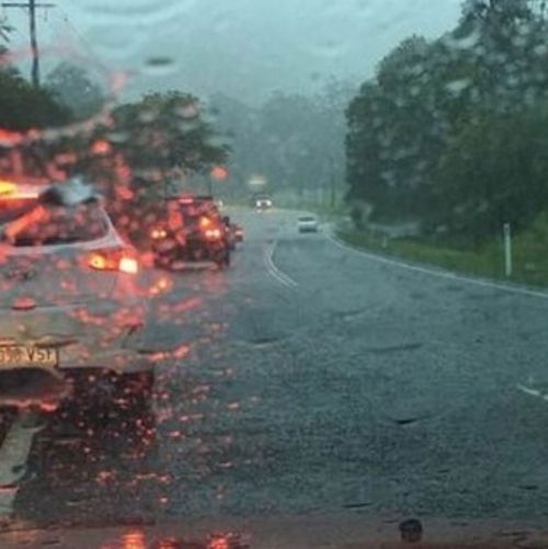 Flash flooding caused havoc on the roads in Gympie on Saturday (Instagram/gympiesinfo)