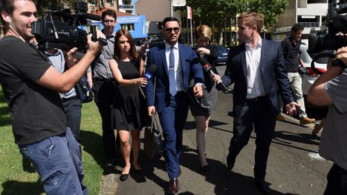 Reporters question Mr Mehajer outside court. (AAP)