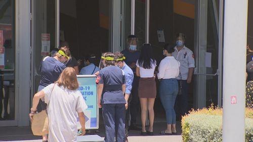 The demand for the COVID-19 vaccine isn't slowing, with long lines forming at a new walk-in vaccination clinic that opened at Port Adelaide's Town Hall today.