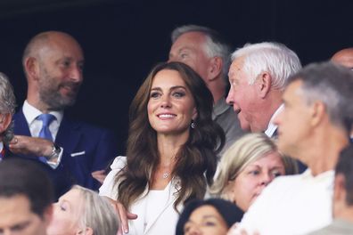 MARSEILLE, FRANCE - SEPTEMBER 09: Catherine, Princess of Wales and Patron of the England Rugby Football Union (RFU), in attendance during the Rugby World Cup France 2023 match between England and Argentina at Stade Velodrome on September 09, 2023 in Marseille, France. (Photo by Cameron Spencer/Getty Images)