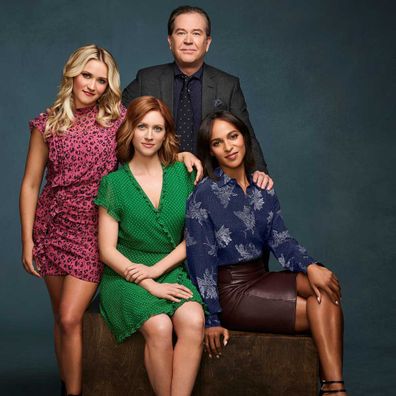 Emily Osment as Roxy Doyle, Brittany Snow as Julia Bechley, Timothy Hutton as Dr. Leon Bechley and Megalyn Echikunwoke as Edie Palmer in Almost Family.