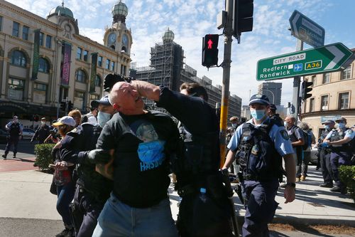 Sydney anti-lockdown protests, Saturday August 21, 2021