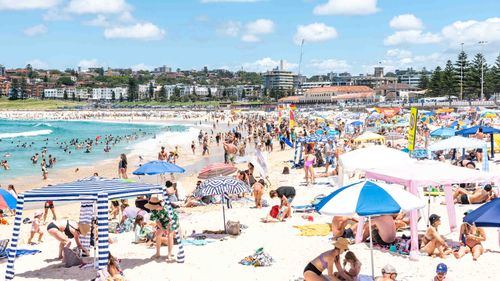 Crowds at Sydney's Bondi Beach.