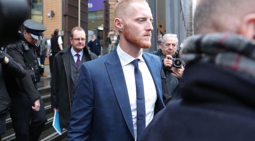 Ben Stokes leaves Bristol Magistrates' Court where he was told he will face a crown court trial over an altercation outside a nightclub. (AAP)